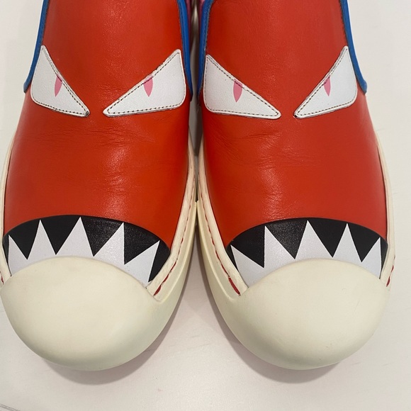 Fendi monster motif leather loafer sneakers - Picture 10 of 16